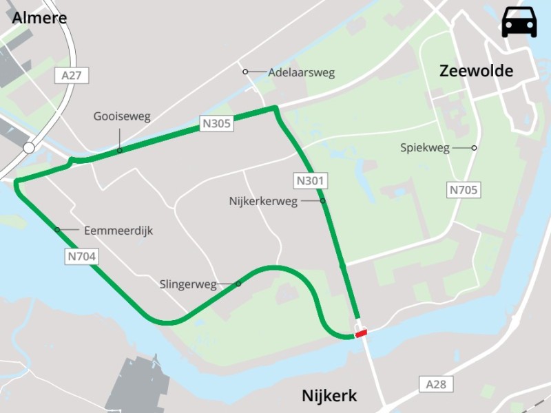 Werkzaamheden aan Slingerweg en fietspad in Zeewolde