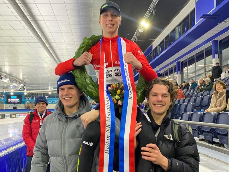 Friso van Vliet Nederlands kampioen marathonschaatsen bij neo-senioren