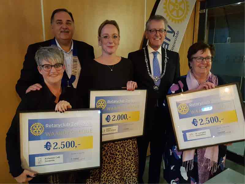 Rotary deelt Cheques uit 