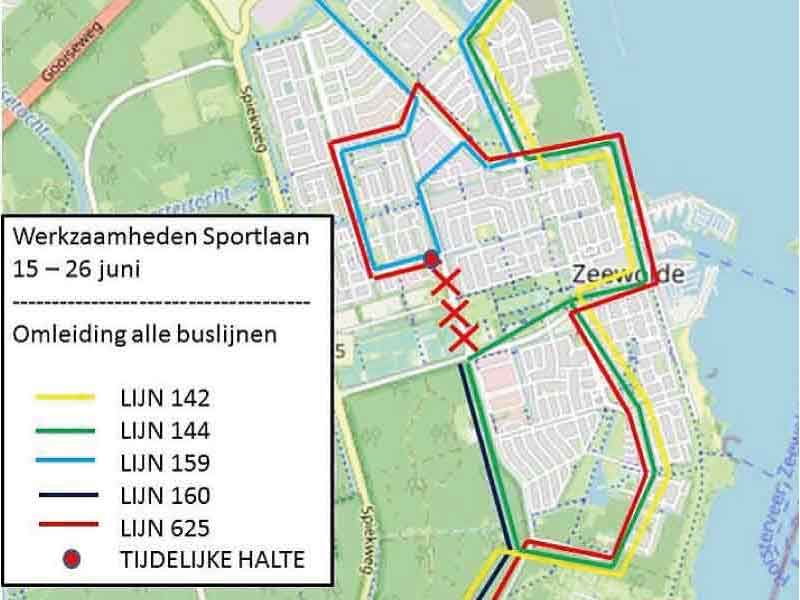 Sportlaan gedeeltelijk afgesloten