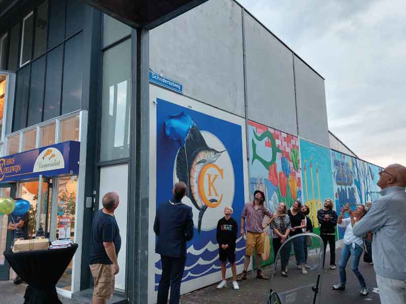 Onthulling Schildersteeg tijdens nacht van Zeewolde