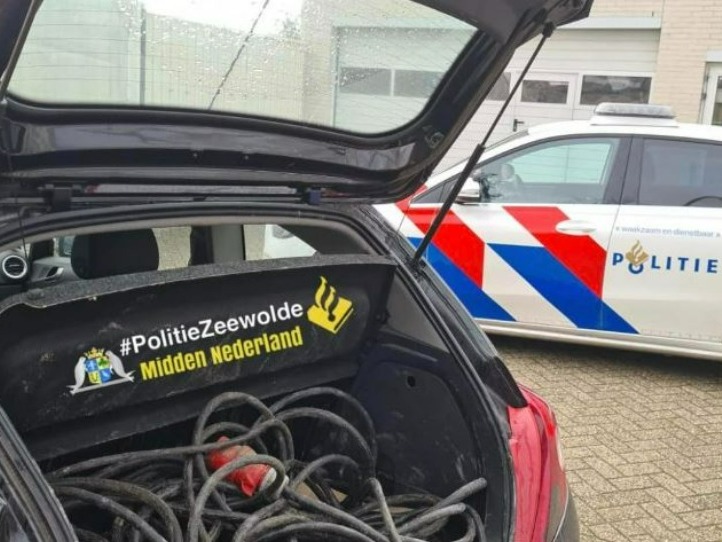 Stroomkabeldief op heterdaad betrapt
