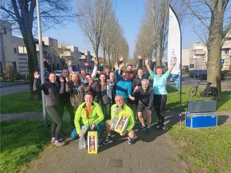 Opstarters van Zeewolde Atletiek naar de finish