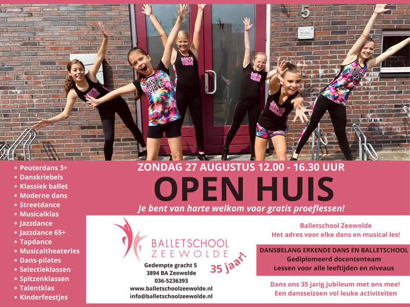 35 Jaar Balletschool Zeewolde: Feestelijk seizoensstart met open huis