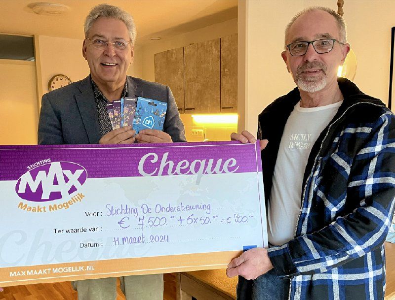 MAX schenkt € 7.500,- aan Zeewoldse stichting